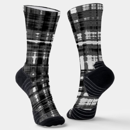 Graue und schwarze Karierte Gegenwart Socken (Gewinkelt)