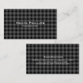 Graue und schwarze Karierte Visitenkarten Visitenkarte (Vorne/Hinten)
