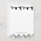 Graue und schwarze Kleine Kleiderdusche Einladung (Rückseite)