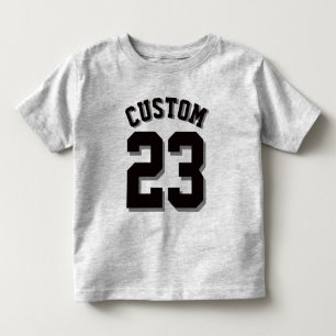 Graue und schwarze Kleinkind Sports Jersey T-shirt