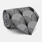 Graue und schwarze Lüfter Krawatte (Gerollt)