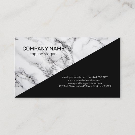 graue und schwarze Marmorplatte Visitenkarte (Rückseite)