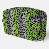 Graue und schwarze, pixelförmige Streifen Waschbeutel (Rechte Ecke)