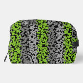 Graue und schwarze, pixelförmige Streifen Waschbeutel (Rückseite)