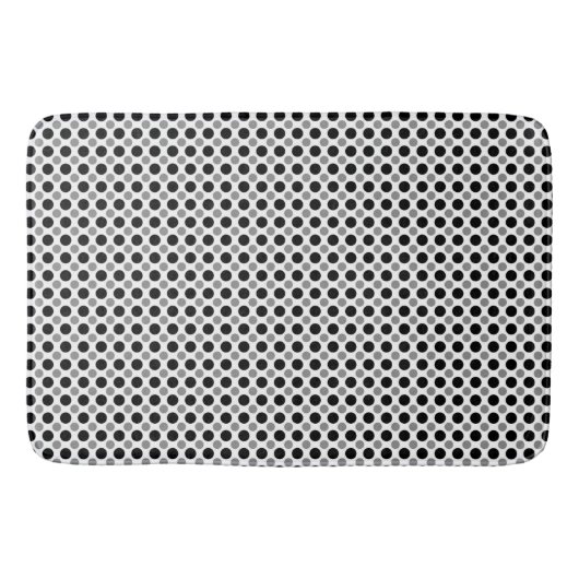 Graue und schwarze Polka Dots Badematte (Vorderseite)