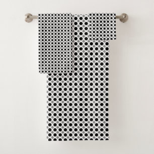 Graue und schwarze Polka Dots Badhandtuch Set