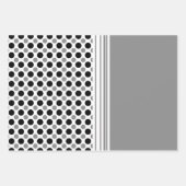 Graue und schwarze Polka Dots Geschenkpapier Set (Vorderseite)
