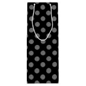 Graue und schwarze Polka-Punkte Geschenktüte Für Weinflaschen (Rückseite)