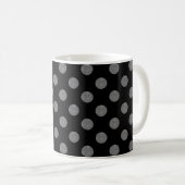 Graue und schwarze Polka-Punkte Kaffeetasse (VorderseiteRechts)