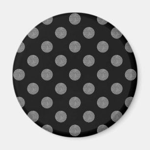 Graue und schwarze Polka-Punkte Magnet