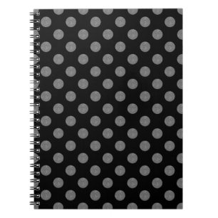 Graue und schwarze Polka-Punkte Notizblock
