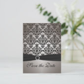 Graue und schwarze Save the Date Postkarte (Stehend Vorderseite)