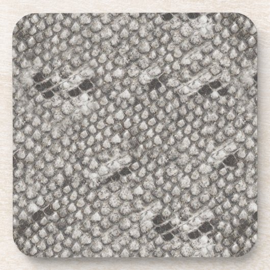 Graue und schwarze Schlangenhaut Untersetzer (Vorderseite)