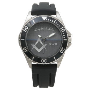 Graue und schwarze Sporty Monogram Masonic Watch Armbanduhr