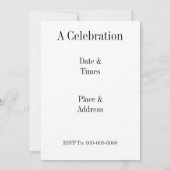 Graue und schwarze Streifen auf Weiß Einladung (Rückseite)