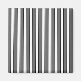Graue und schwarze Streifen auf Weiß Magnet