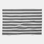 Graue und schwarze Streifen auf weißen Geschirrtuch (Horizontal)