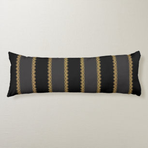 Graue und schwarze Streifen mit goldener Spitze Seitenschläferkissen