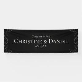 Graue und schwarze Swirl Gothic Wedding Banner