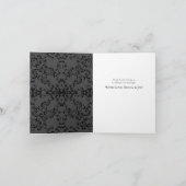 Graue und schwarze Swirl Gothic Wedding Dankeskarte (Innenseite)