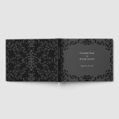 Graue und schwarze Swirl Gothic Wedding Gästebuch (Voll)
