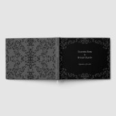 Graue und schwarze Swirl Gothic Wedding Gästebuch (Voll)