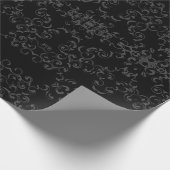 Graue und schwarze Swirl Gothic Wedding Geschenkpapier (Ecke)