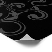 Graue und schwarze Swirl Gothic Wedding Poster (Ecke)