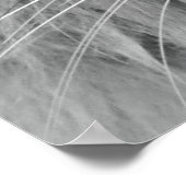 Graue und schwarze Tabby Katze mit schönen blauen Poster (Ecke)