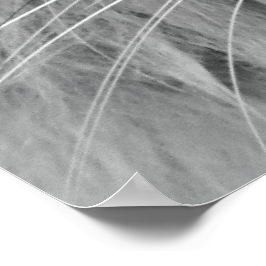 Graue und schwarze Tabby Katze mit schönen blauen  Poster (Ecke)