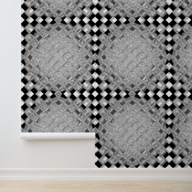 Graue und schwarze und weiße Karton-Quadrate 3D-Da Tapete (Anwendung)
