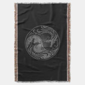 Graue und schwarze Yin Yang Drachen Decke (Vorderseite Vertikal)