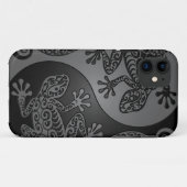 Graue und schwarze Yin Yang Eidechsen Case-Mate iPhone Hülle (Rückseite (Horizontal))