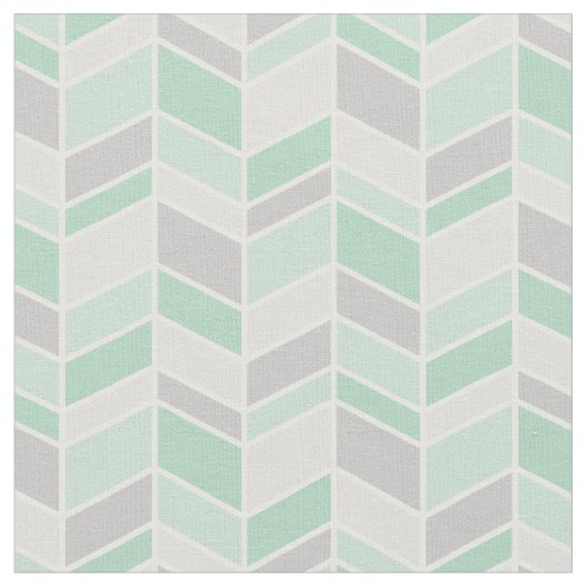 Graue und Seafoam Herringbone Zickzack Stoff (Nahaufnahme)
