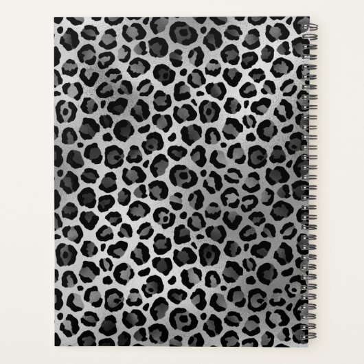 Graue und Silberfolienleopard Pinselstriche Planer (Rückseite)