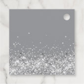 Graue und Silberne Gastgeschenke Geschenkanhänger (Rückseite)