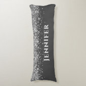 Graue und silberne Imitate Glitzer Ästhetischer In Seitenschläferkissen (Vorderseite Vertikal)