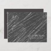 Graue und silberne moderne Marmorstreifen Save the Ankündigungspostkarte (Vorne/Hinten)