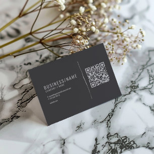 Graue und silberne QR-Code-Visitenkarte Visitenkarte