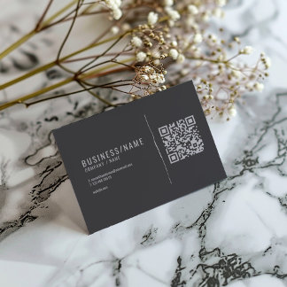 Graue und silberne QR-Visitenkarte Visitenkarte