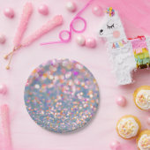 Graue und Soft-Pink-Konfetti-Papierplatte Pappteller (Party)