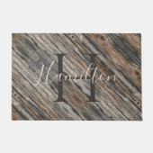 Graue und Tan Holz Design Door Mat HAMbWG Fußmatte (Vorderseite)