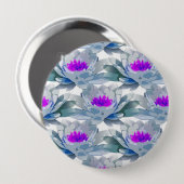 Graue und violette Blumenmuster Button (Vorne & Hinten)
