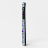 Graue und violette Blumenmuster Case-Mate iPhone Hülle (Hinten/Links)