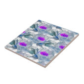 Graue und violette Blumenmuster Fliese (Seite)