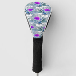 Graue und violette Blumenmuster Golf Headcover