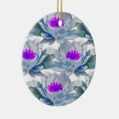 Graue und violette Blumenmuster Keramik Ornament (Rechts)