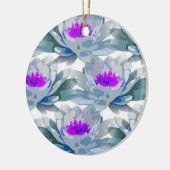Graue und violette Blumenmuster Keramik Ornament (Links)