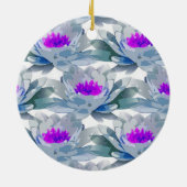 Graue und violette Blumenmuster Keramik Ornament (Hinten)