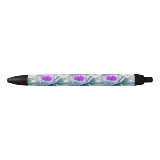 Graue und violette Blumenmuster Kugelschreiber (Vorderseite)